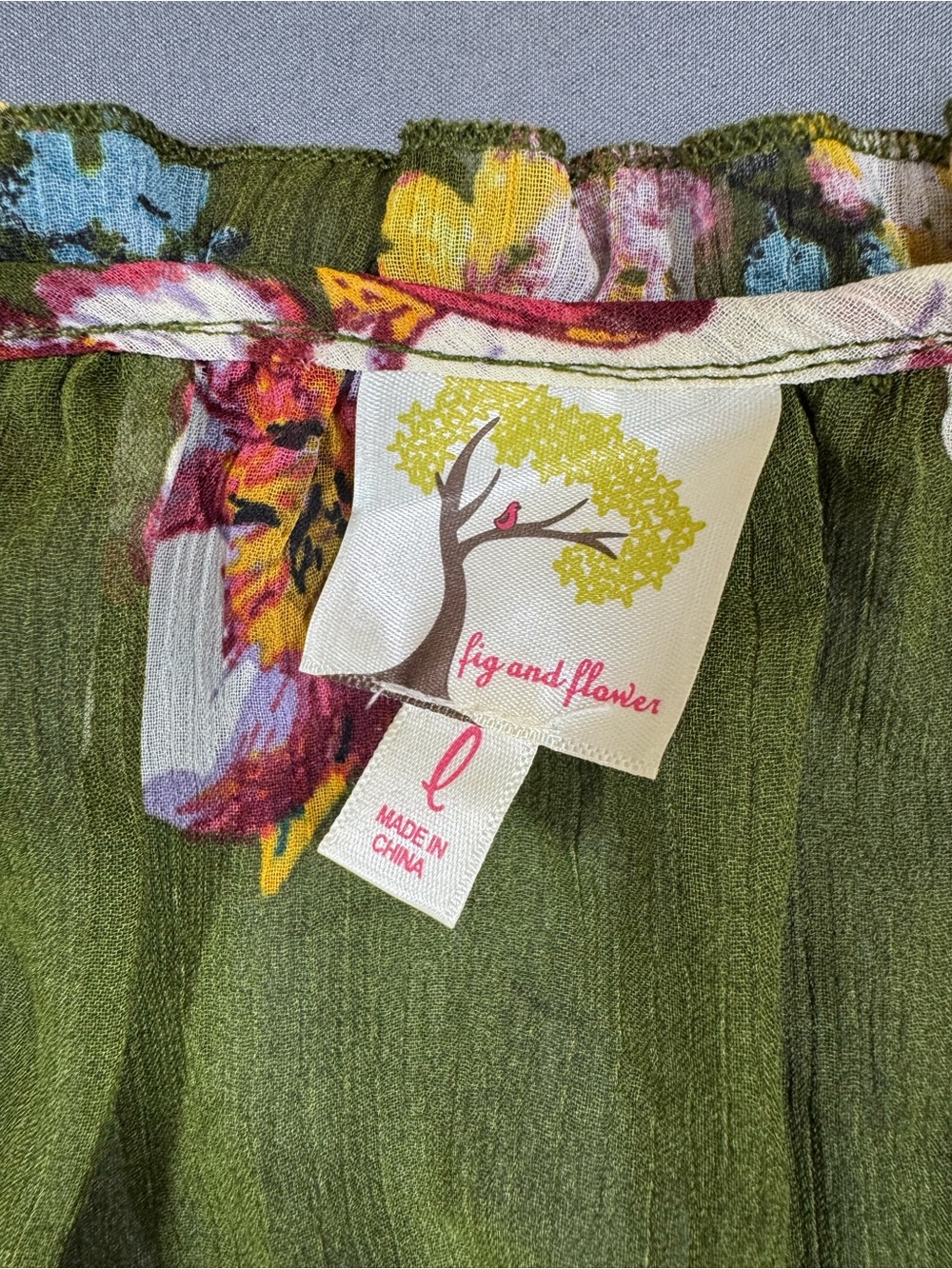 fig and flower Olive Green Floral Maxi Dress - Picture 3 of 8
